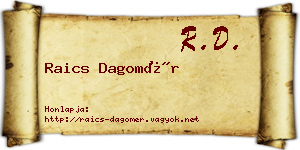 Raics Dagomér névjegykártya